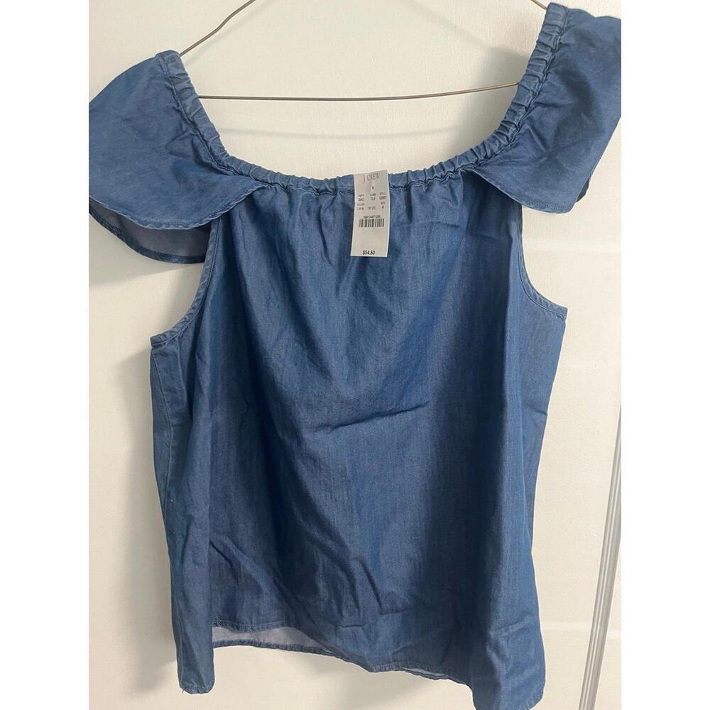 J.Crew Off Shoulder Top NWT Denim Chambray